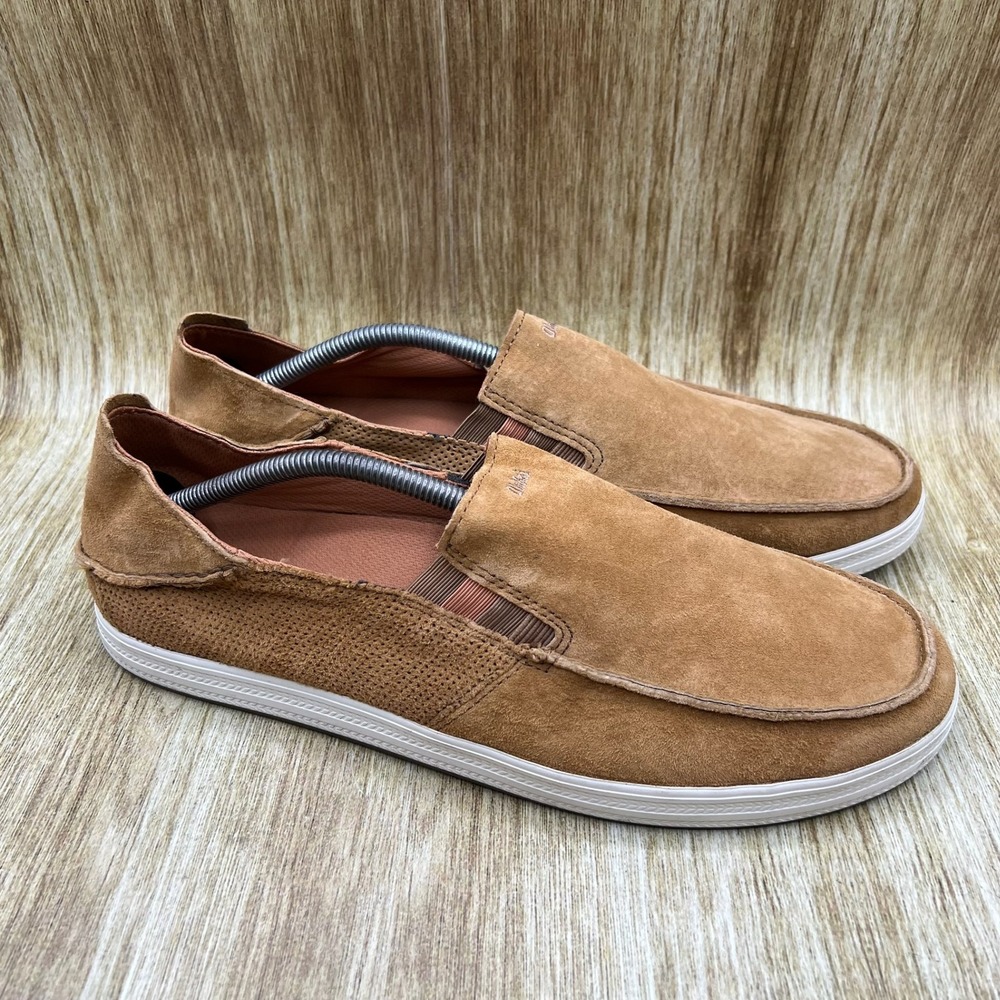 OluKai Pahono Slip On Men's Size 11 Brown Suede Perforated Loafers 10217-ARKH